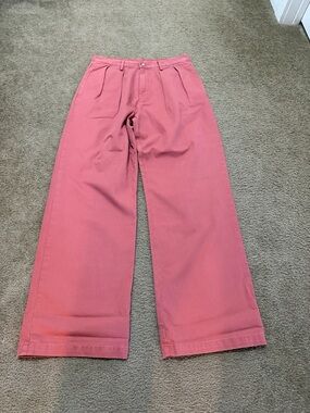 Denimist Blair Double Pleated Pants in Coral